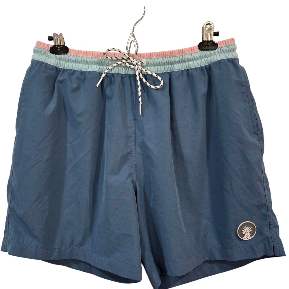 Chubbies Mens XL Blue Swim Trunks 5.5 Inseam Compression Liner Stretch Shorts